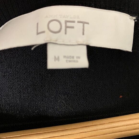 Ann Taylor LOFT Women Medium Cardigan Wool Knit Sweater Black - Picture 3 of 5